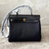 Hermes Black Vache Hunter and Black Toile Herbag Zip 31 with Gold Hardware