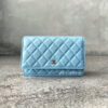 Chanel 22s Blue Wallet on Chain in Caviar Leather and Light Gold Hardware