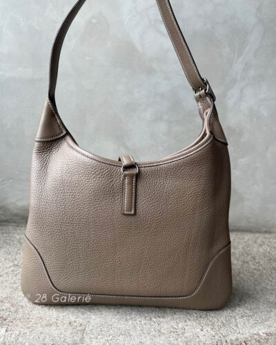 Hermes Etoupe Slim Trim 31 Etoupe in Clemence Leather and Palladium Hardware