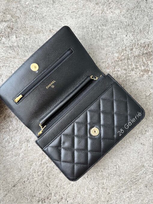 Chanel Black Wallet on Chain in Caviar Leather and Gold Hardware