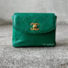 Chanel Vintage Pre-Serial Crayon Green Waist Bag in Lambskin Leather and 24k Gold Hardware