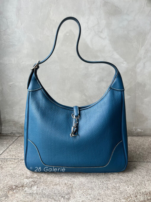 Hermes Thalassa Blue Trim 31 in Togo Leather and Palladium Hardware