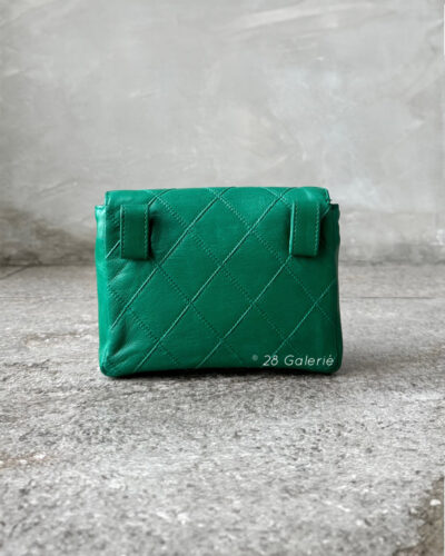 Chanel Vintage Pre-Serial Crayon Green Waist Bag in Lambskin Leather and 24k Gold Hardware