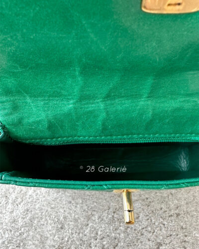 Chanel Vintage Pre-Serial Crayon Green Waist Bag in Lambskin Leather and 24k Gold Hardware