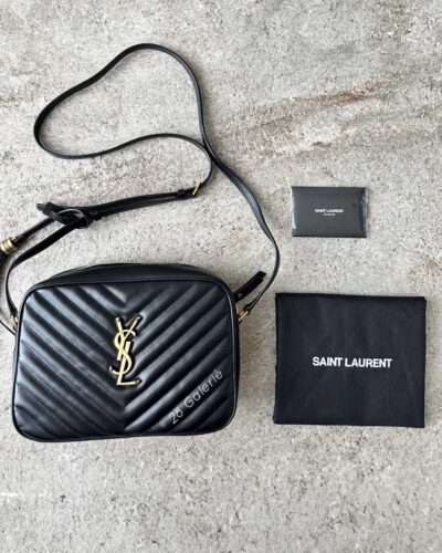 Saint Laurent Lou Camera with Tassel in Quilted Calfskin Leather and Aged Gold Hardware