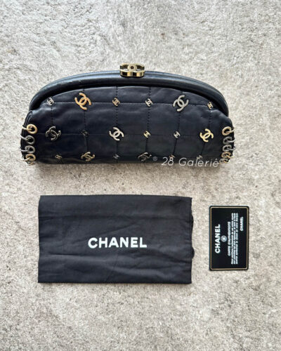 Chanel Black Punk Timeless Clutch in Quilted Leather Lambskin and Mixed Hardware