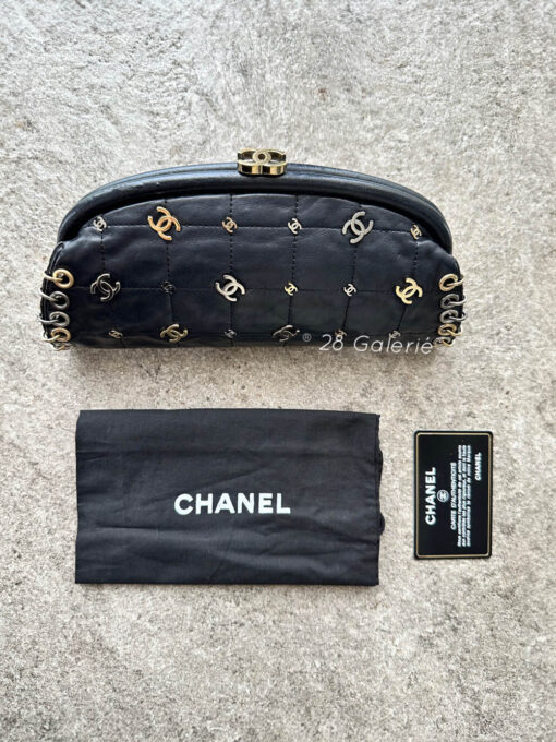 Chanel Black Punk Timeless Clutch in Quilted Leather Lambskin and Mixed Hardware