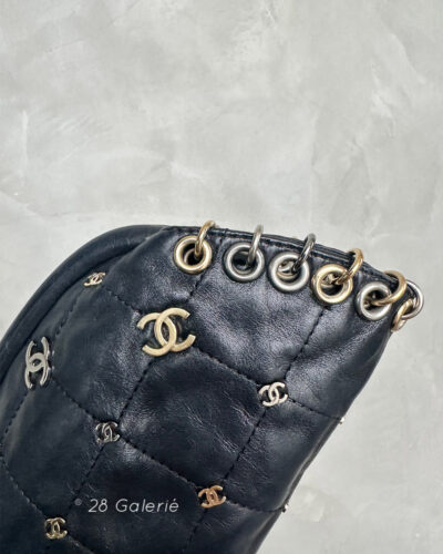 Chanel Black Punk Timeless Clutch in Quilted Leather Lambskin and Mixed Hardware