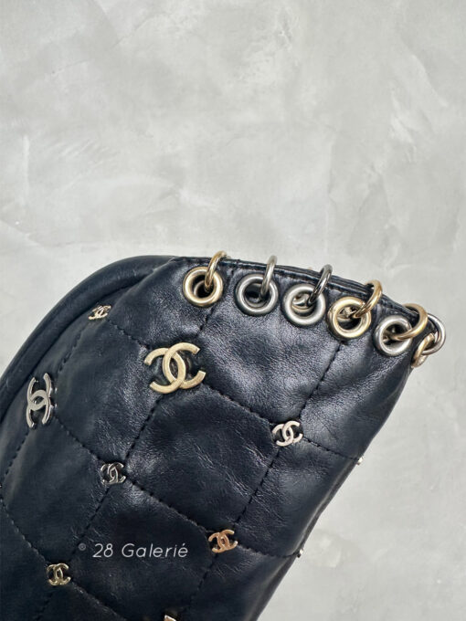 Chanel Black Punk Timeless Clutch in Quilted Leather Lambskin and Mixed Hardware