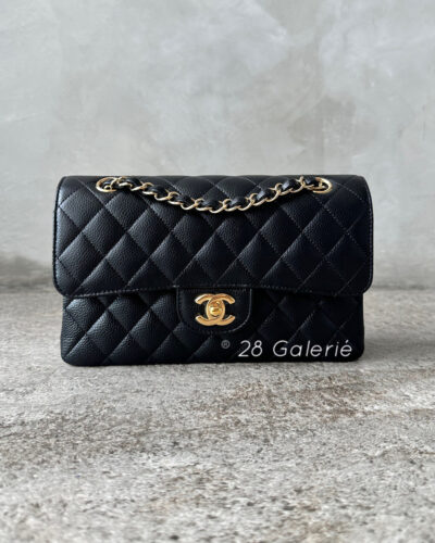 Chanel Black Small Double Flap in Caviar Leather and Gold