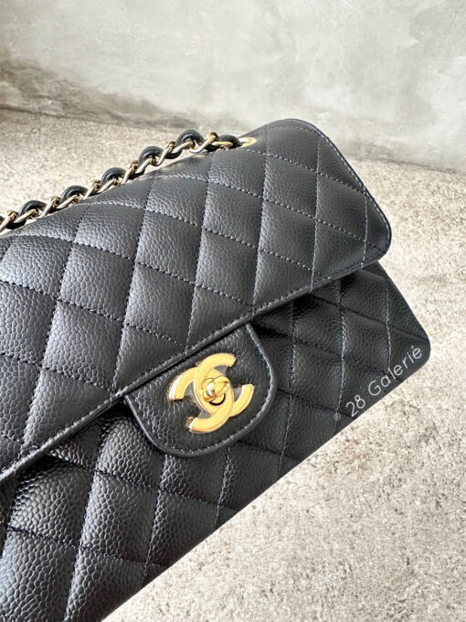 Chanel Black Small Double Flap in Caviar Leather and Gold