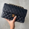 Chanel Black Vintage Small Classic Flap in Lambskin Leather and Gold Hardware