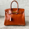 Hermes Cognac Birkin 30 in Box Calfskin Leather and Gold Hardware