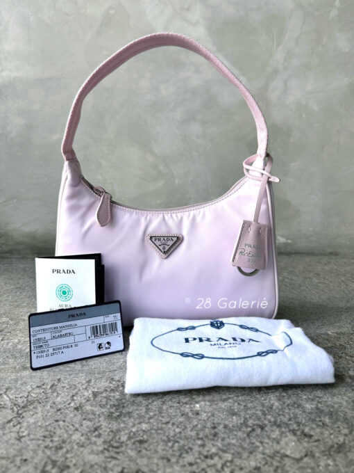 Prada Re-Edition 2000 Pink in Tessuto Nylon Saffiano Trim and Silver Hardware