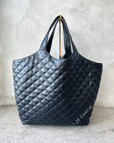 Saint Laurent I-Care Maxi Shopping Tote in Quilted Lambskin Leather Maxi and Aged Gold Hardware