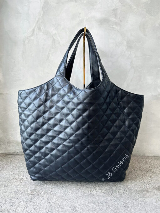 Saint Laurent I-Care Maxi Shopping Tote in Quilted Lambskin Leather Maxi and Aged Gold Hardware