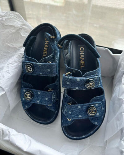 Chanel 22S Denim Gate No. 5 Dad Sandals Size 36-37