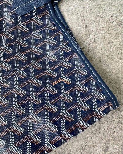 Goyard Navy Blue Saint Louis Tote PM in Goyardine Coated Canvas