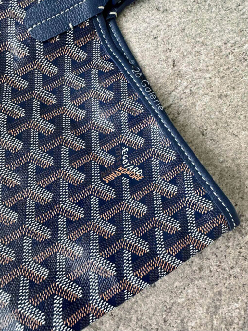 Goyard Navy Blue Saint Louis Tote PM in Goyardine Coated Canvas