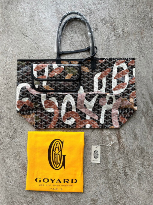 Goyard Limited Edition Canvas Letters Camouflage St. Louis PM Tote Bag