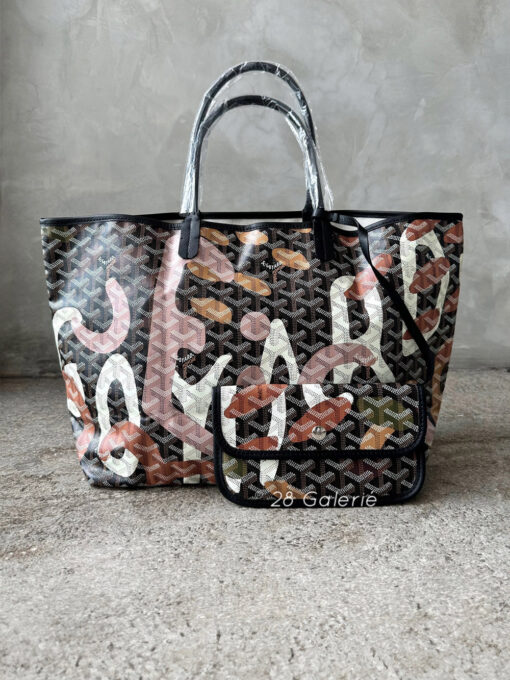 Goyard Limited Edition Canvas Letters Camouflage St. Louis PM Tote Bag