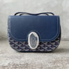 Goyard Navy Blue 233 in Goyardine Canvas and Chevroches Calfskin with Silver Hardware