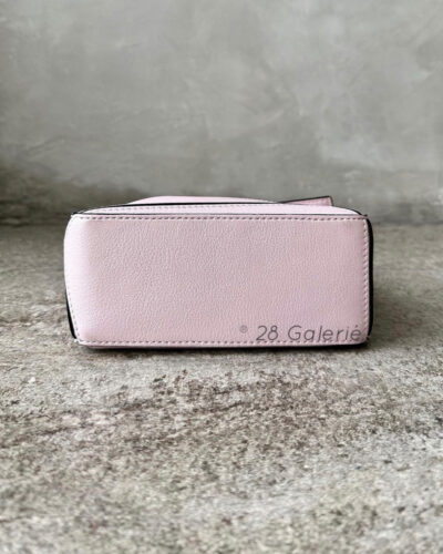 Loewe Mini Pink Puzzle Bag in Classic Calfskin Leather and Silver Hardware