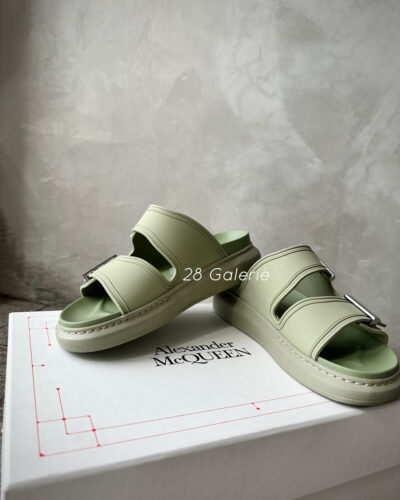 Alexander Mcqueen Strap-detail Open Toe Sandals in Green (Size 36)