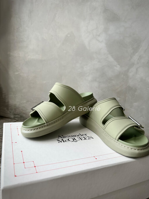 Alexander Mcqueen Strap-detail Open Toe Sandals in Green (Size 36)