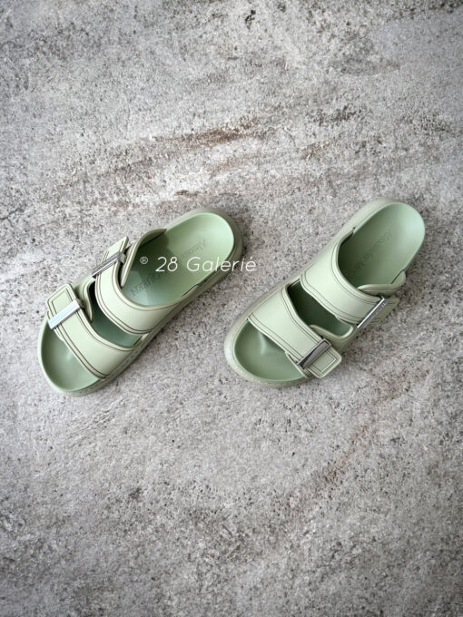 Alexander Mcqueen Strap-detail Open Toe Sandals in Green (Size 36)