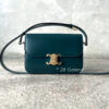 CELINE Amazone Green Classique Adjustable Triomphe Bag in Shiny Calfskin Leather and Gold Hardware