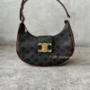 Celine Small Ava Triomphe in Canvas and Calfskin Leather with Gold Hardware