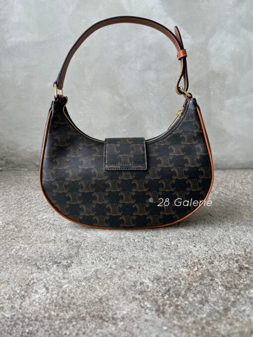 Celine Small Ava Triomphe in Canvas and Calfskin Leather with Gold Hardware