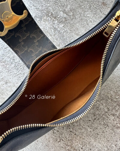 Celine Small Ava Triomphe in Canvas and Calfskin Leather with Gold Hardware