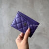 Chanel-Purple-Flat-Cardholder-in-Lambskin-Leather-and-Silver-Hardware