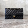 Chanel Vintage Black Medium Classic Double Flap in Caviar Leather and Gold Hardware Series 10