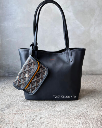 Goyard Black Reversible Mini Anjou In Goyardine Canvas and Calfskin Leather