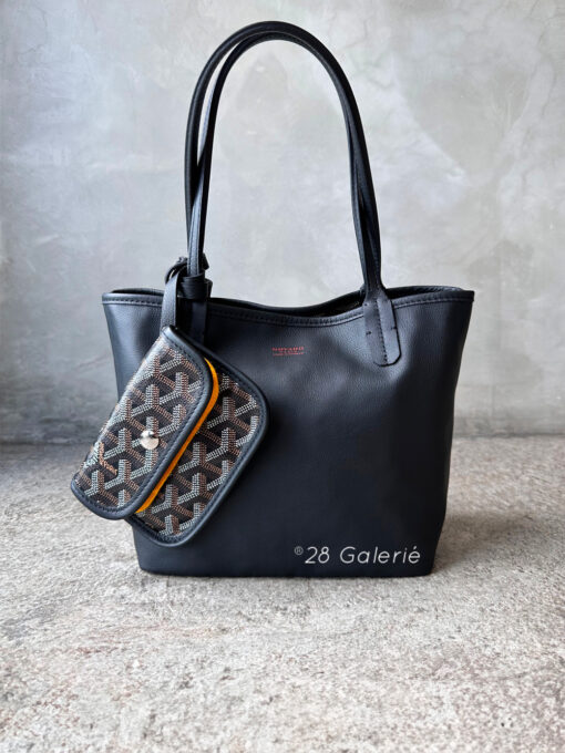 Goyard Black Reversible Mini Anjou In Goyardine Canvas and Calfskin Leather