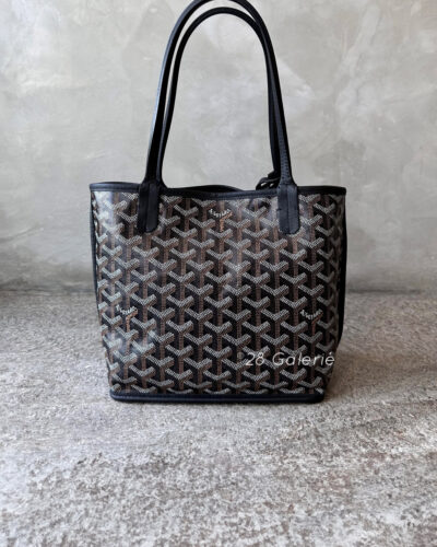 Goyard Black Reversible Mini Anjou In Goyardine Canvas and Calfskin Leather