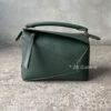 LOEWE Forest Green Mini Leather Puzzle Edge Top-Handle Bag