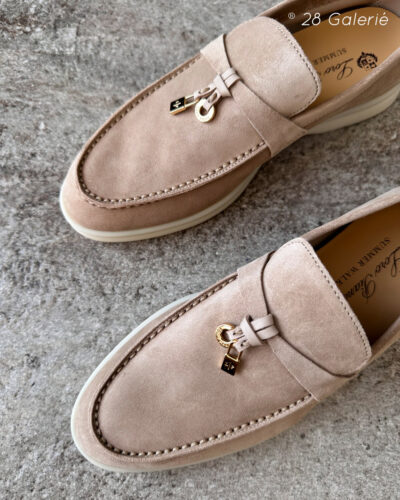 Loro Piana Beige Summer Charms Walk Loafers in Size 36