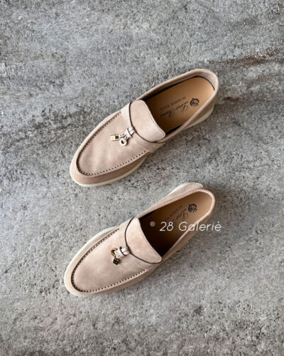 Loro Piana Beige Summer Charms Walk Loafers in Size 36