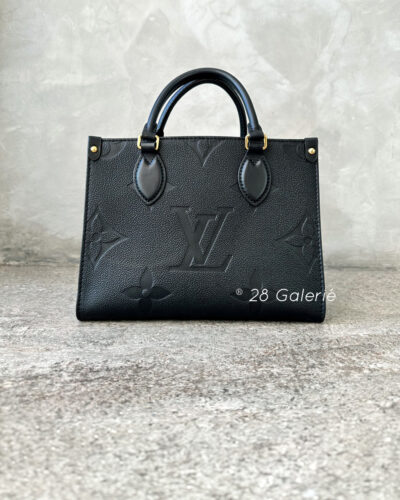 Louis Vuitton Black On The Go PM Monogram Empreinte in Embossed Cowhide Leather and Gold Hardware