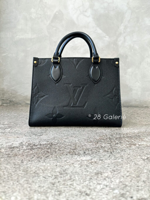 Louis Vuitton Black On The Go PM Monogram Empreinte in Embossed Cowhide Leather and Gold Hardware