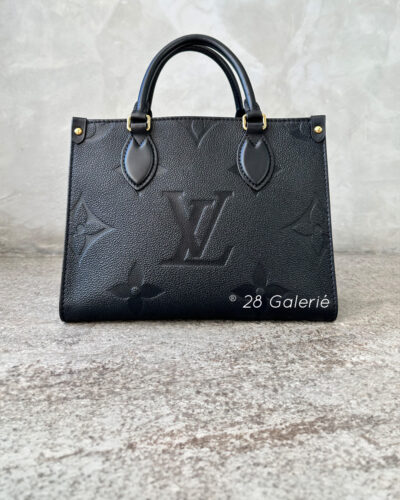 Louis Vuitton Black On The Go PM Monogram Empreinte in Embossed Cowhide Leather and Gold Hardware