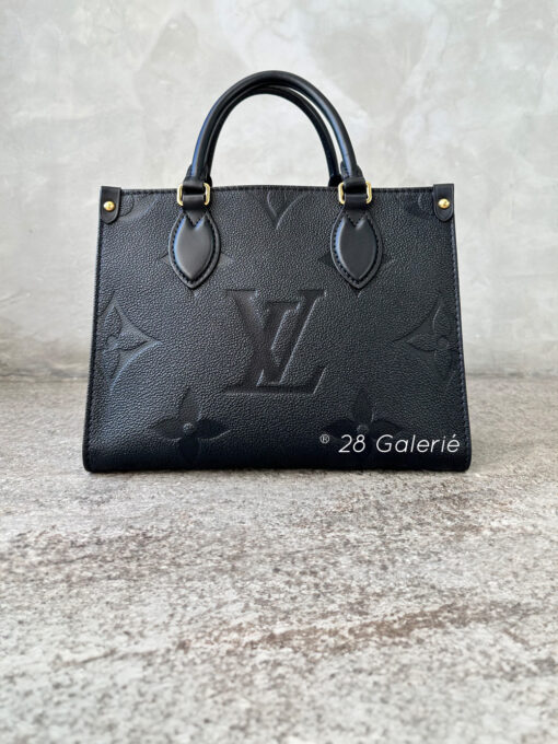 Louis Vuitton Black On The Go PM Monogram Empreinte in Embossed Cowhide Leather and Gold Hardware