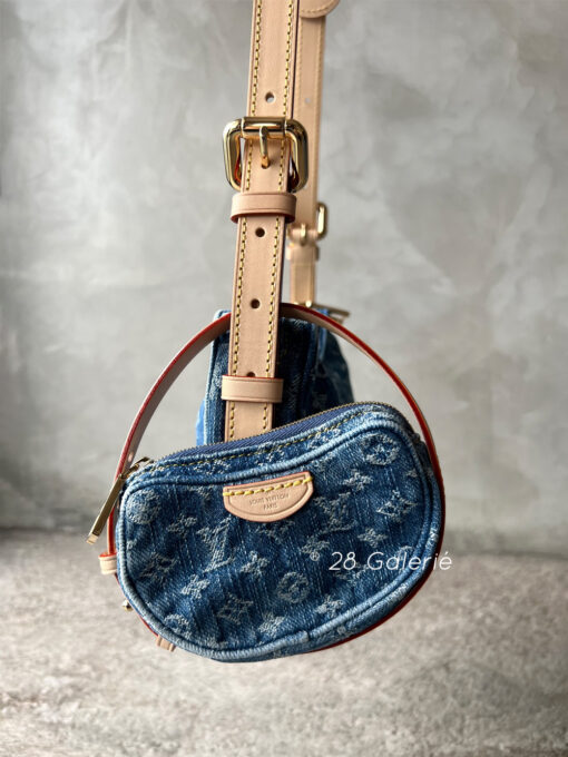 Louis Vuitton Croissant MM in Monogram Denim and Cowhide Leather Trim