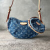 Louis Vuitton Croissant MM in Monogram Denim and Cowhide Leather Trim