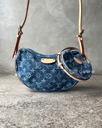 Louis Vuitton Croissant MM in Monogram Denim and Cowhide Leather Trim