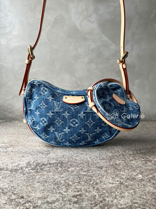 Louis Vuitton Croissant MM in Monogram Denim and Cowhide Leather Trim